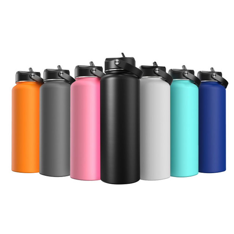 MWH01 32oz 64oz 304 Stainless Steel Wide Mouth Water Bottle with Various Lids