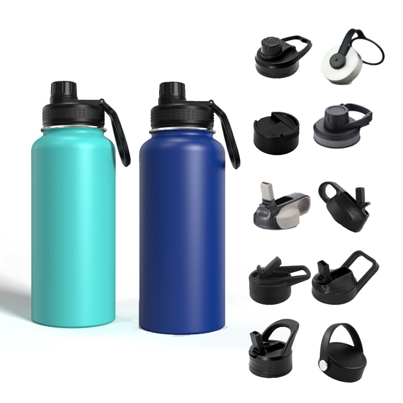 MWH01 32oz 64oz 304 Stainless Steel Wide Mouth Water Bottle with Various Lids