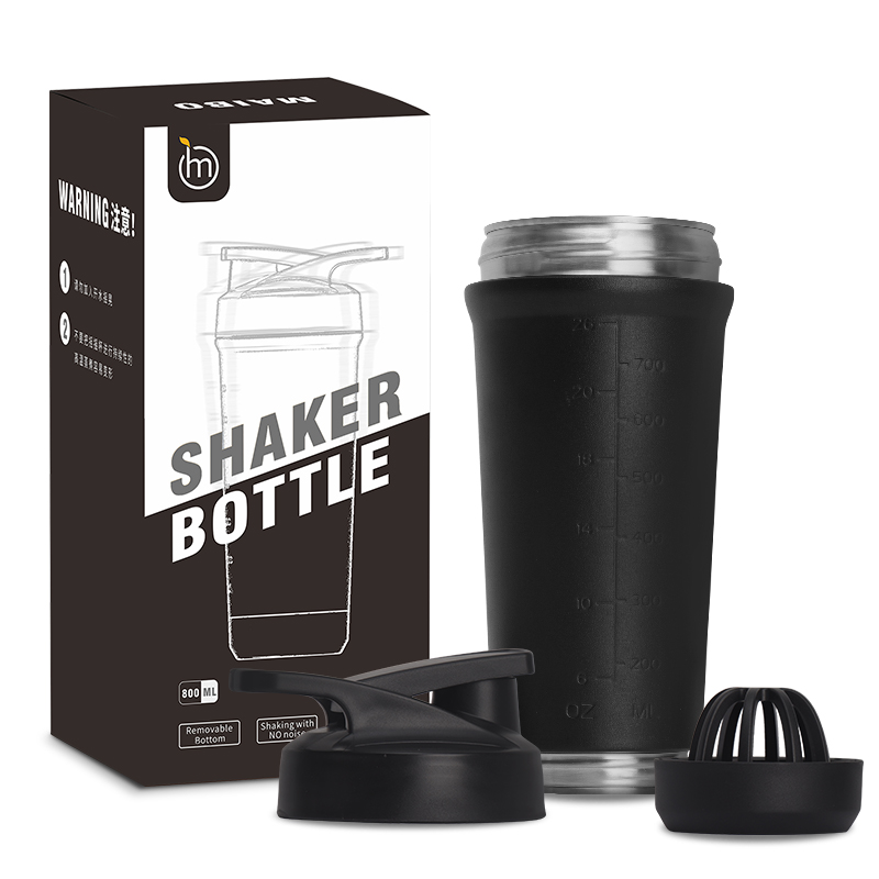 MC21 800ml Stainless Steel Sports Fitness Shaker Water Bottle with Removable Bottom